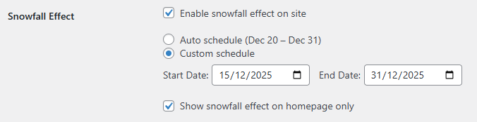 Enabled snowfall Init FX Engine